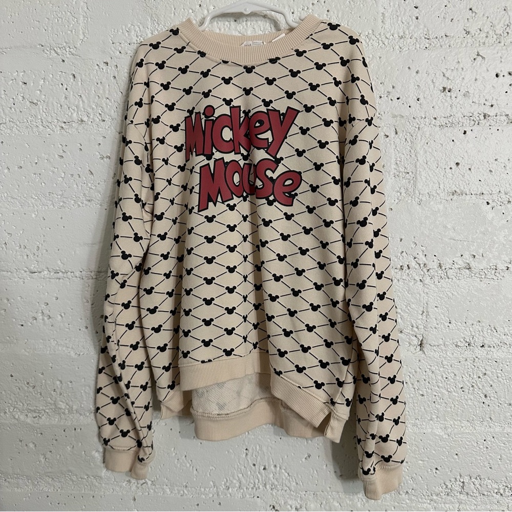 H&M Girls Sweatshirt 12/14 Mickey Mouse Long Sleeve Cotton Blend AD1